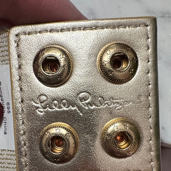 Lilly Pulitzer Jewel Gold and White Women's Belt - Picture 4 of 12